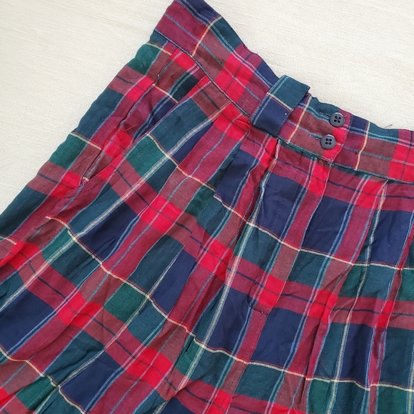 Vintage deadstock plaid tartan shorts high waisted women's large - Picture 4 of 11